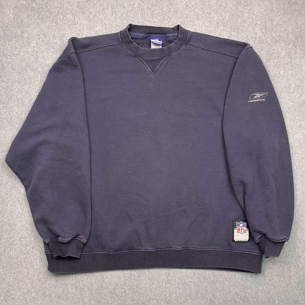 reebok nfl on-field sweatshirt blue long sleeve mens large